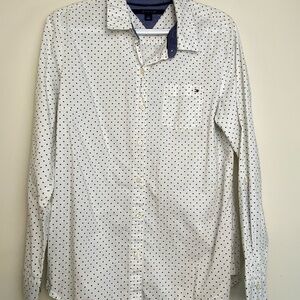 Hilfiger Button Down, Relax Fit, Collard w/Pocket, Roll Up Sleeves, Sz Large